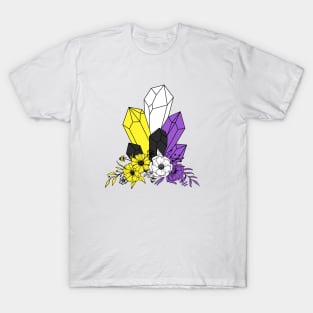 Nonbinary Flowery Crystals T-Shirt